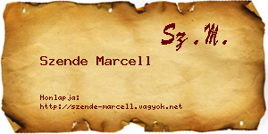 Szende Marcell névjegykártya