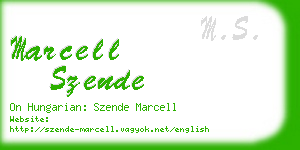 marcell szende business card